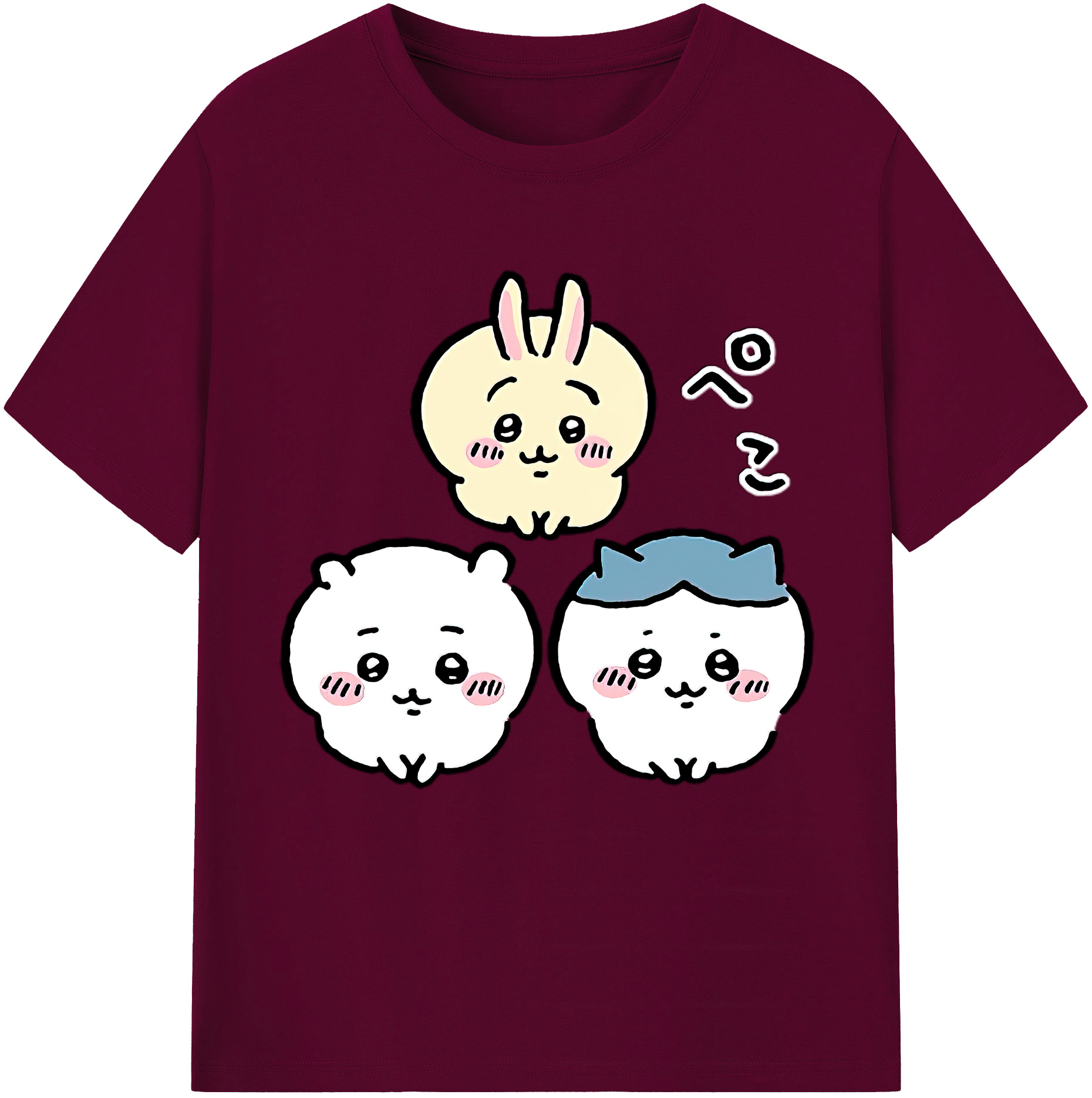 （画像用） ちいかわ うさぎ Chii-kawa usagi レディースカジュアルプリントTシャツ（綿100％）